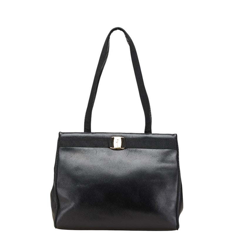 サルヴァトーレフェラガモ ヴァラ トートバッグ ワンショルダーバッグ BA21 2530 ブラック レザー レディース Salvatore Ferragamo 【中古】