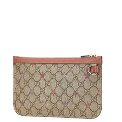 グッチ GGスプリーム スター 星 付属ポーチ 309498 ベージュ ピンク PVC レザー レディース GUCCI 【中古】