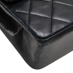 シャネル マトラッセ25 ダブルフラップ ココマーク チェーン ショルダーバッグ ブラック ラムスキン レディース CHANEL 【中古】