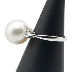 Pt900 プラチナ 白蝶真珠11.3mm ダイヤ0.15ct リング 指輪 レディース 7号 【中古】