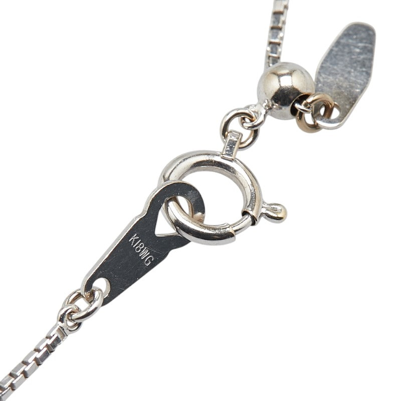 K18WG ホワイトゴールド グリーンガーネット0.44ct ダイヤ0.17ct ペンダントネックレス レディース 【中古】