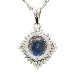 Pt900 プラチナ Pt850 プラチナ サファイア1.00ct ダイヤ0.30ct ネックレス レディース 【中古】