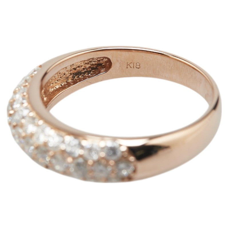 K18PG ピンクゴールド ダイヤ1.00ct リング 指輪 レディース 12号 【中古】