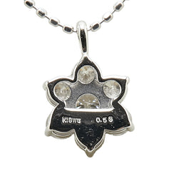 K18WG ホワイトゴールド ダイヤ0.58ct フラワー 花 モチーフ ペンダントネックレス レディース 【中古】