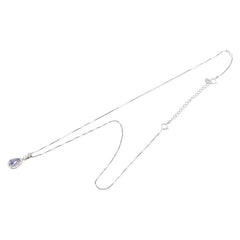 K14WG ホワイトゴールド タンザナイト0.75ct ダイヤ0.23ct 雫 モチーフ ペンダントネックレス レディース 【中古】