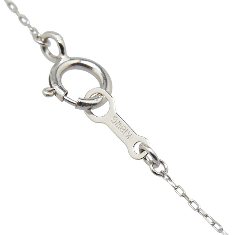 K18WG ホワイトゴールド ダイヤ0.30ct フラワー 花 モチーフ ペンダントネックレス レディース 【中古】