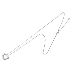 Pt900 プラチナ Pt850 プラチナ ダイヤ1.00ct ハート モチーフ ネックレス レディース 【中古】