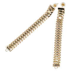 K18YG イエローゴールド チェーン スタッド ピアス レディース 【中古】