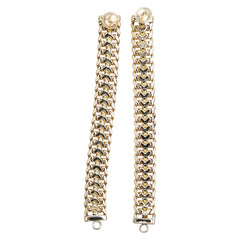 K18YG イエローゴールド チェーン スタッド ピアス レディース 【中古】