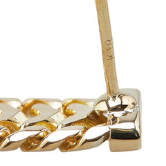 K18YG イエローゴールド チェーン スタッド ピアス レディース 【中古】