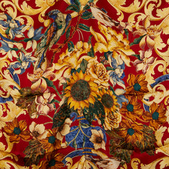 シャネル フラワー 花柄 スカーフ レッド マルチカラー レディース CHANEL 【中古】