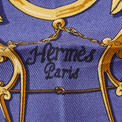 エルメス カレ40 L'INSTRUCTION DU ROY 帝王学 スカーフ ネイビー マルチカラー シルク レディース HERMES 【中古】