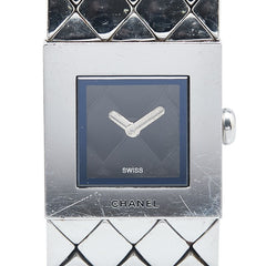 シャネル マトラッセ 腕時計 H0009 クオーツ ブラック文字盤 ステンレススチール レディース CHANEL 【中古】
