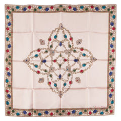 ディオール 宝石 ビジュー モチーフ スカーフ ピンク マルチカラー シルク レディース Dior 【中古】