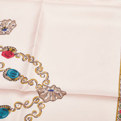 ディオール 宝石 ビジュー モチーフ スカーフ ピンク マルチカラー シルク レディース Dior 【中古】