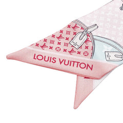 ルイ ヴィトン バンドーBB レッツゴー スカーフ M76441 ライトピンク マルチカラー シルク レディース LOUIS VUITTON 【中古】