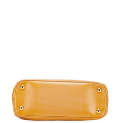 プラダ ガレリア 三角ロゴプレート ハンドバッグ ショルダーバッグ 2WAY BN2316 オレンジ エナメル レディース PRADA 【中古】