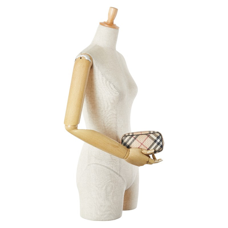 バーバリー ノバチェック ポーチ 小物入れ ベージュ マルチカラー PVC レディース BURBERRY 【中古】