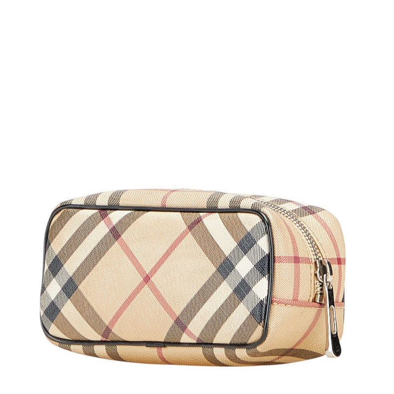 バーバリー ノバチェック ポーチ 小物入れ ベージュ マルチカラー PVC レディース BURBERRY 【中古】