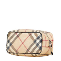 バーバリー ノバチェック ポーチ 小物入れ ベージュ マルチカラー PVC レディース BURBERRY 【中古】