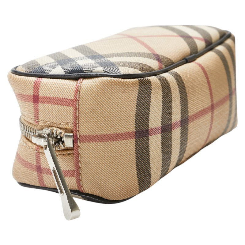 バーバリー ノバチェック ポーチ 小物入れ ベージュ マルチカラー PVC レディース BURBERRY 【中古】