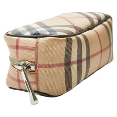 バーバリー ノバチェック ポーチ 小物入れ ベージュ マルチカラー PVC レディース BURBERRY 【中古】