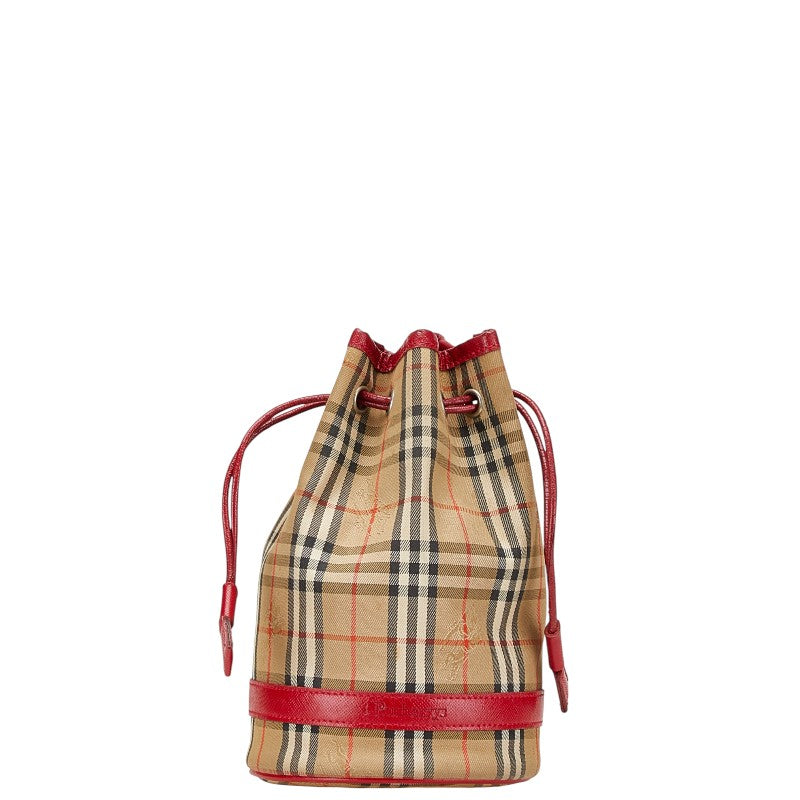 バーバリー ノバチェック シャドーホース ポーチ ベージュ マルチカラー キャンバス レザー レディース BURBERRY 【中古】