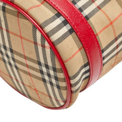 バーバリー ノバチェック シャドーホース ポーチ ベージュ マルチカラー キャンバス レザー レディース BURBERRY 【中古】