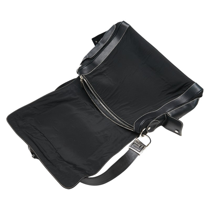 ヴェルサーチェ ショルダーバッグ ブラック レザー ポリエステル レディース VERSACE 【中古】