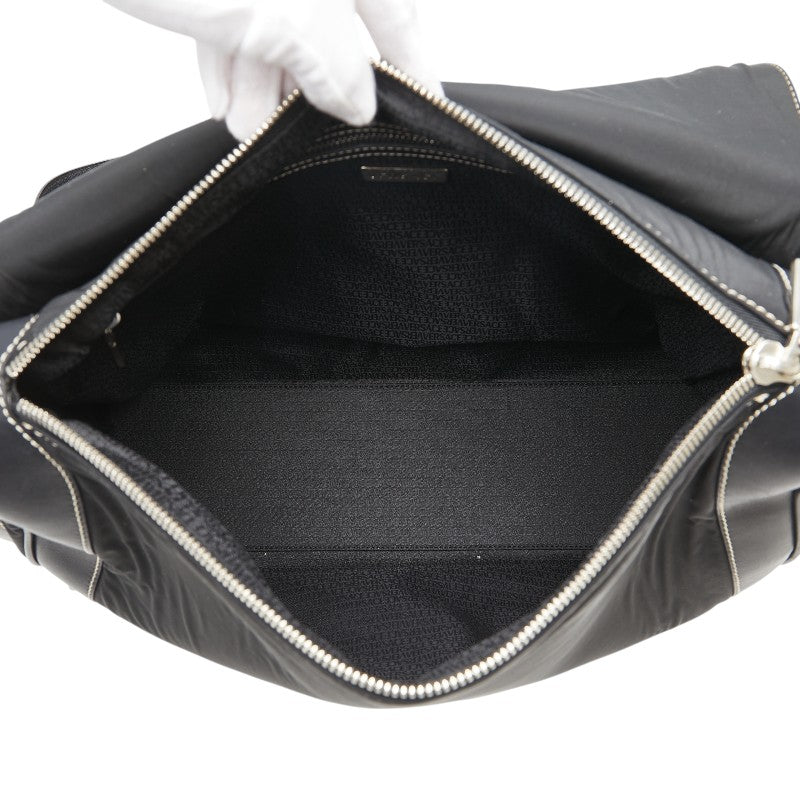 ヴェルサーチェ ショルダーバッグ ブラック レザー ポリエステル レディース VERSACE 【中古】