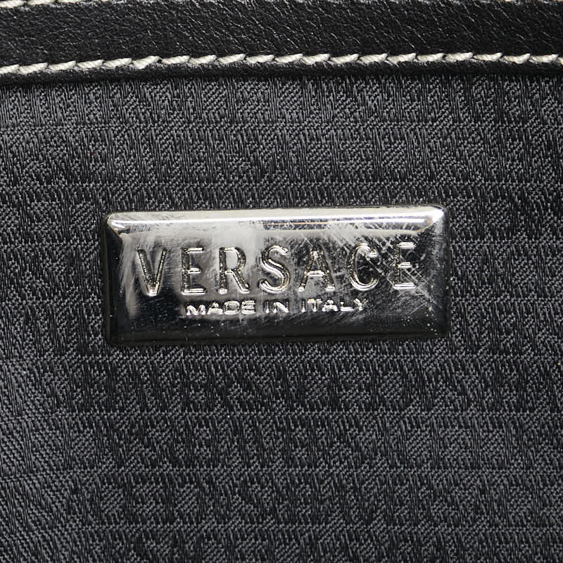 ヴェルサーチェ ショルダーバッグ ブラック レザー ポリエステル レディース VERSACE 【中古】
