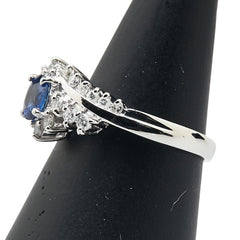 ノーブランド Pt900 プラチナ サファイア0.59ct ダイヤ0.31ct リング 指輪 レディース no brand 12.5号 【中古】