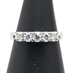 ノーブランド Pt900 プラチナ ダイヤ0.35ct 一文字 リング 指輪 レディース no brand 10.5号 【中古】