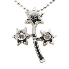 ノーブランド K18WG ホワイトゴールド ダイヤ0.60ct フラワー 花 モチーフ ネックレス レディース no brand 【中古】