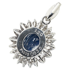 ノーブランド Pt900 プラチナ サファイア1.20ct ダイヤ0.36ct ペンダントトップ レディース no brand 【中古】