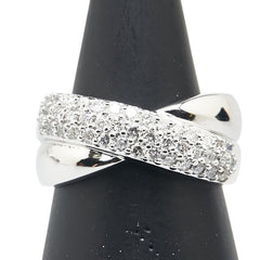 ノーブランド K18WG ホワイトゴールド ダイヤ リング 指輪 レディース no brand 14号 【中古】