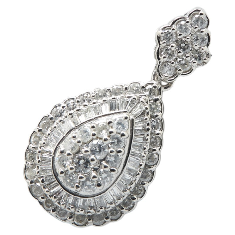 ノーブランド Pt900 プラチナ ダイヤ1.25ct ティアドロップ ペンダントトップ レディース no brand 【中古】