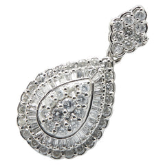 ノーブランド Pt900 プラチナ ダイヤ1.25ct ティアドロップ ペンダントトップ レディース no brand 【中古】
