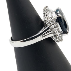 ノーブランド Pt900 プラチナ サファイア7.37ct メレダイヤ0.35ct リング 指輪 レディース no brand 14号 【中古】
