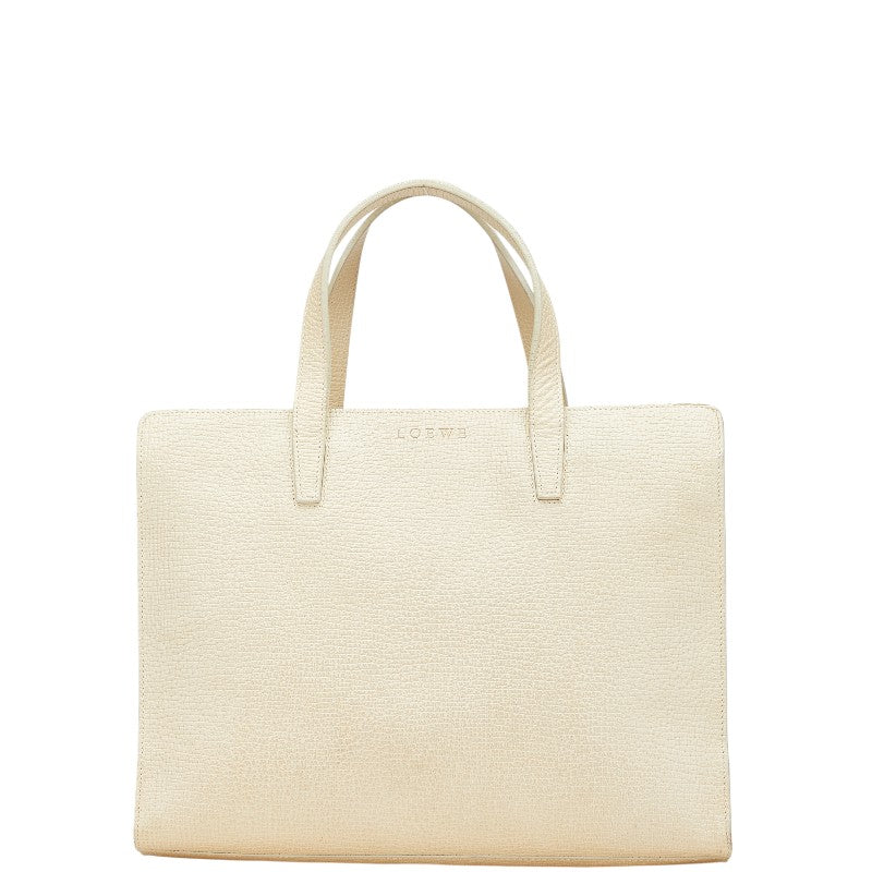 ロエベ トートバッグ アイボリー レザー レディース LOEWE 【中古】