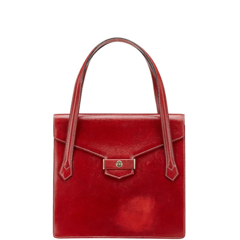 ディオール CDロゴ ハンドバッグ レッド レザー レディース Dior 【中古】