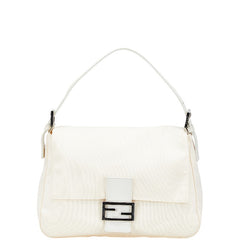 フェンディ マンマバケット ハンドバッグ ワンショルダーバッグ ホワイト キャンバス レザー レディース FENDI 【中古】