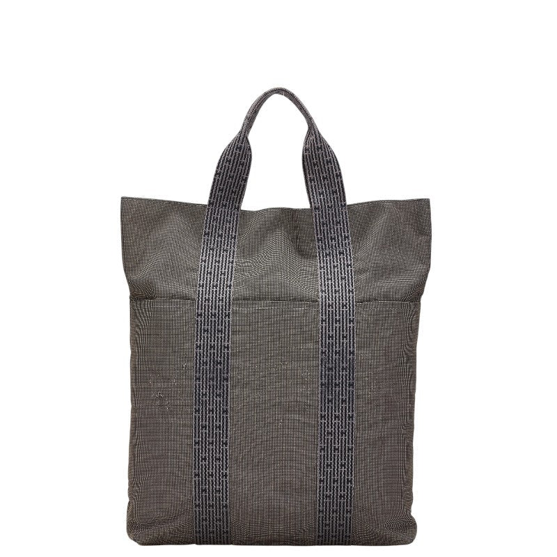 エルメス エールライン カバス ハンドバッグ トートバッグ グレー キャンバス レディース HERMES 【中古】
