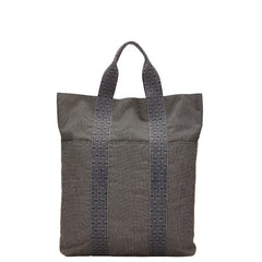 エルメス エールライン カバス ハンドバッグ トートバッグ グレー キャンバス レディース HERMES 【中古】