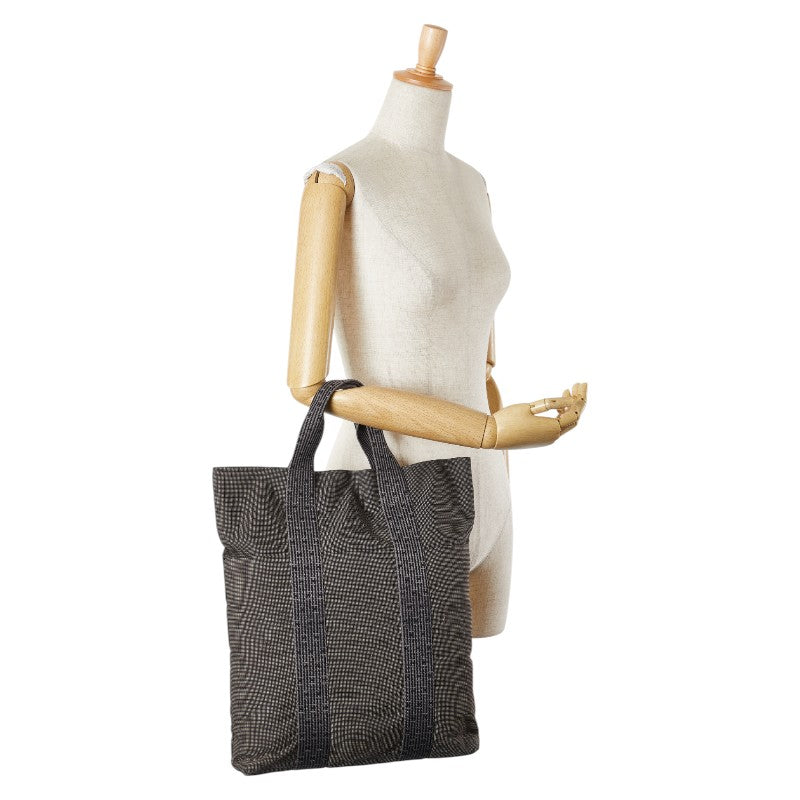 エルメス エールライン カバス ハンドバッグ トートバッグ グレー キャンバス レディース HERMES 【中古】