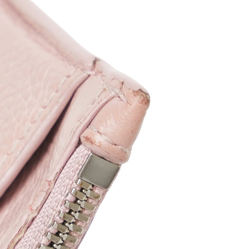 バレンシアガ ロゴ コインケース 637130 ピンク レザー レディース BALENCIAGA 【中古】