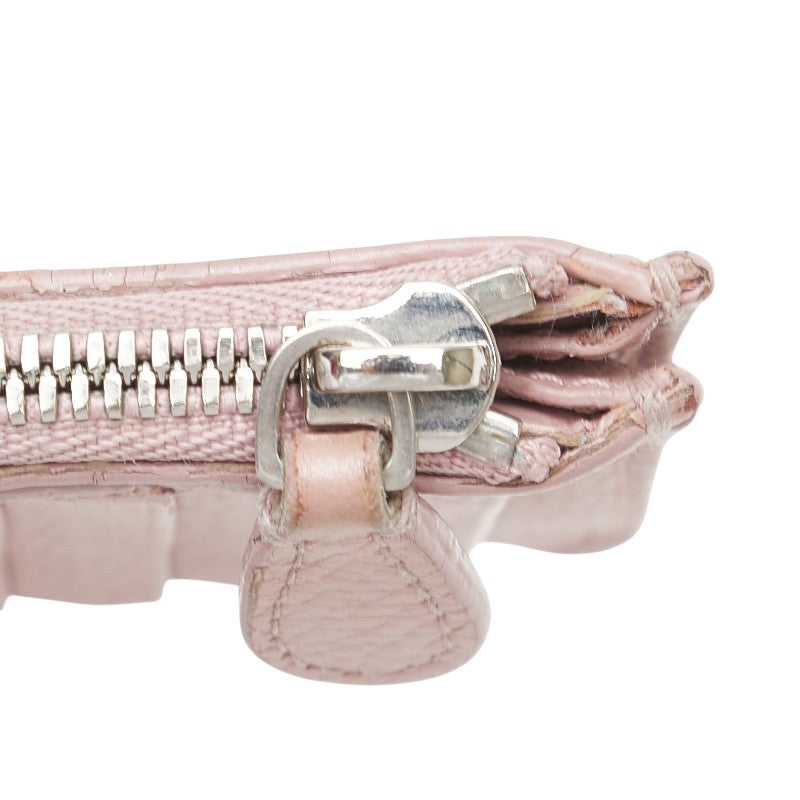 バレンシアガ ロゴ コインケース 637130 ピンク レザー レディース BALENCIAGA 【中古】