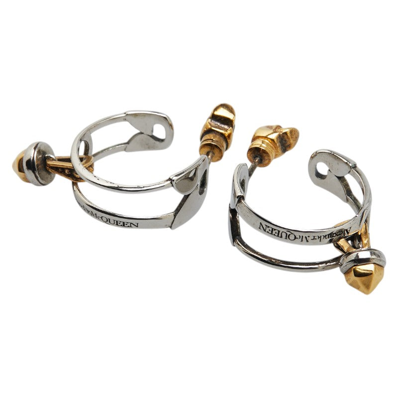アレキサンダーマックイーン  フープ スタッド ピアス シルバー ゴールド メタル レディース Alexander McQueen 【中古】