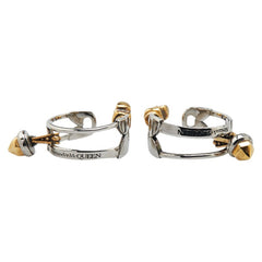 アレキサンダーマックイーン  フープ スタッド ピアス シルバー ゴールド メタル レディース Alexander McQueen 【中古】