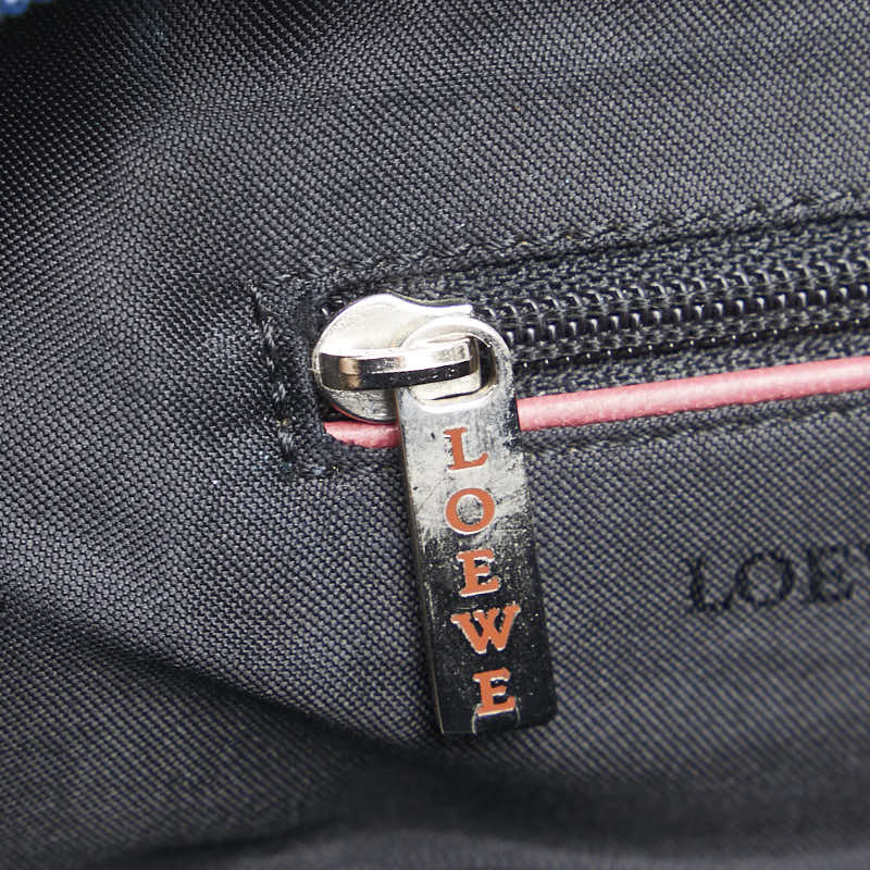 ロエベ ハンドバッグ グリーン パープル レザー レディース LOEWE 【中古】